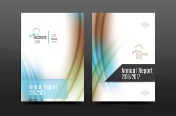 Wave pattern annual report business cover design