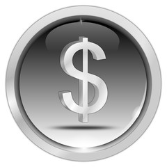 Obraz premium Button with Dollar sign - 3D illustration