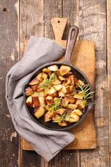 fried potato and herbs