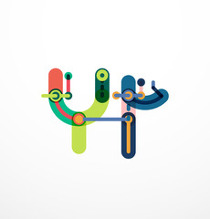 Abstract line design letter logo