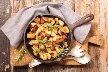 fried potato and herbs
