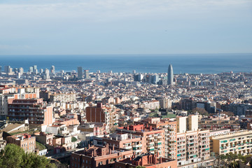 Fototapeta na wymiar Barcelona view from above