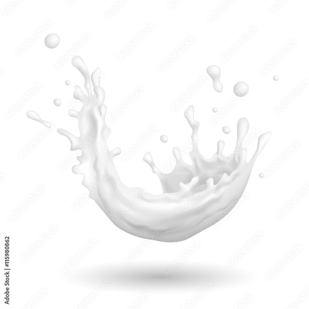 Wall mural abstract liquid white splash