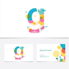 Creative Letter G design vector template on The Business Card Template. Abstract Colorful Alphabet .Friendly funny ABC Typeface. Type Characters