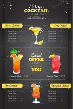 Drawing Vertical Cocktail Menu Design