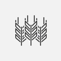 Wheat line icon, outline vector logo illustration, linear pictogram isolated on white
