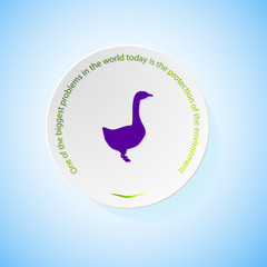 Environmental icons depicting goose with shadow