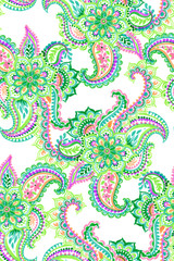 watercolor hand drawnpaisley. seamless pattern - 115982486