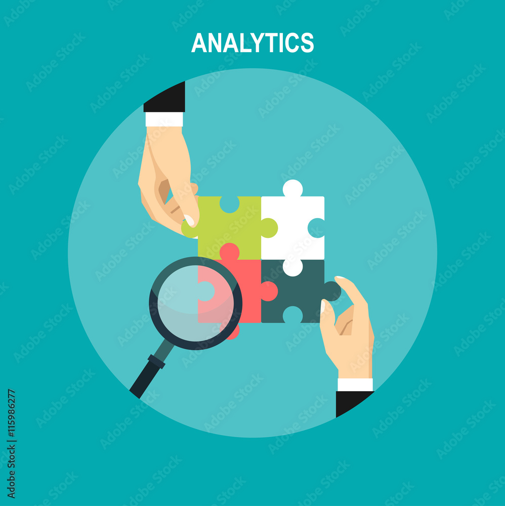 Poster analytics information and development website statistic. concepts for web banners, printed and promo