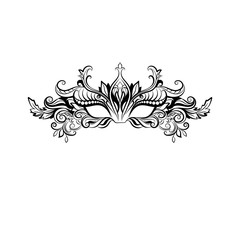 Vector Ornate masquerade mask isolated on white background. Vector illustration