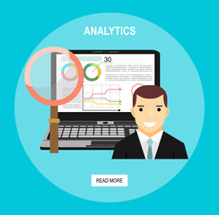 Flat illustration analytics design