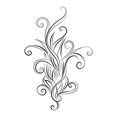 Decorative art flowers. Zentangle floral pattern. Hand-drawn design element. 