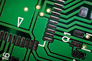 Close up of printed circuit board