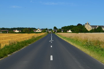 Fototapeta na wymiar Route de Villiers le sec (Région de Creully - Calvados)