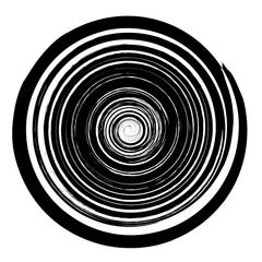 Obraz premium Grunge Round Pattern Isolated on White Background. Ink Spiral Splatter