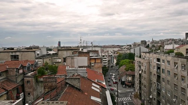Streets of Belgrade in time laps