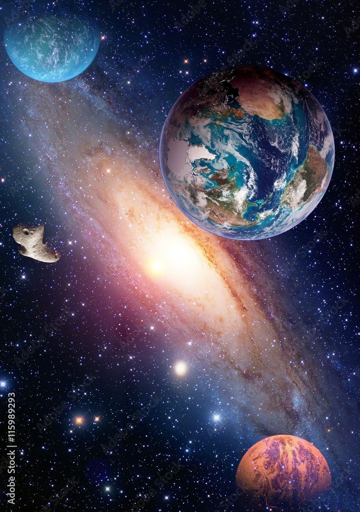 Wall mural space planet galaxy milky way earth mars universe astronomy solar system astrology. elements of this