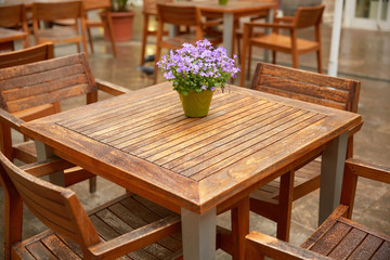 tables of street cafes in Italy