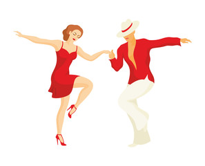 Fototapeta na wymiar lady and gentleman dance Latin America dance salsa