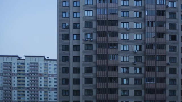 4K night to day timelapse of typical Russian residential area