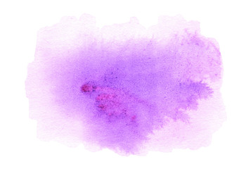 Fototapeta premium Pink ink spot, watercolor stain with watercolour paint stroke.
