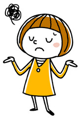 女の子：困る
