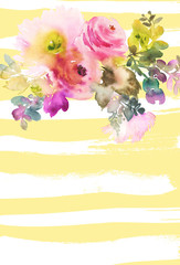 Greeting card with flowers