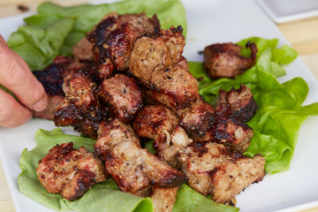 tasty delicious pork from the grill