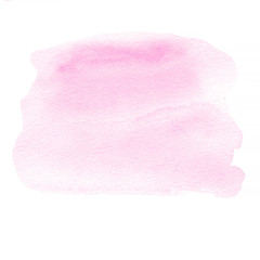 Pink ink spot,  watercolor stain with watercolour paint stroke.
