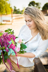 portrait of beautiful girl with flowers