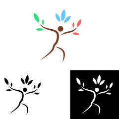 Tree person logo design