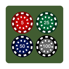 playing chips flat icon