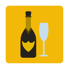 bottle of champagne flat icon