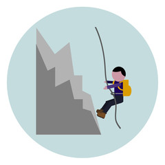 rock climbing flat icon