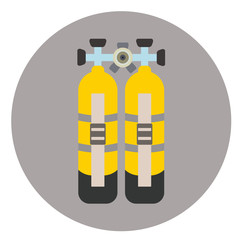 Obraz premium oxygen cylinders flat icon