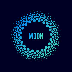 Vector poster Luna. Halftone