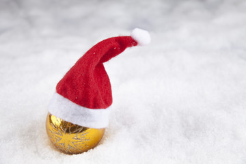 Christmas ball in the snow