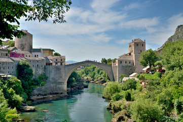 Fototapeta na wymiar old bridge in Mostar - protected by UNESCO