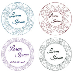 Set of lacy logos  for your design. Vector illustration