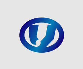 Letter v logo icon design template elements
