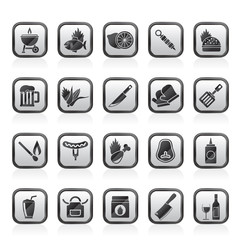 Grill and Barbecue Icons - vector icon set