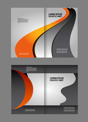 Vector empty bi-fold brochure print template design
