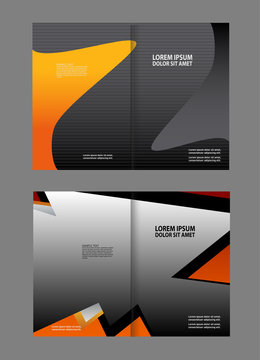 Vector empty bi-fold brochure print template design, newsletter booklet layout
