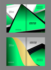 Vector modern bi-fold brochure design template 
