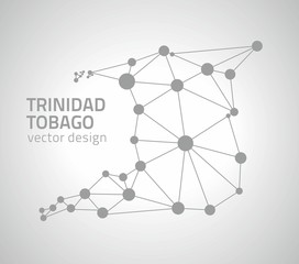 Trinidad and Tobago outline dot vector grey map of America
