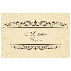 Weddind Invitation cards in an old-style gold