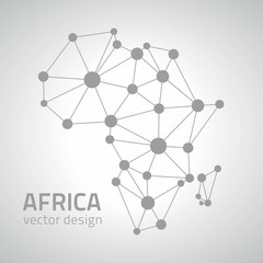 Africa triangle outline vector grey map