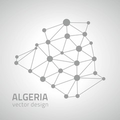 Algeria grey vector contour map