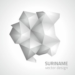 Fototapeta premium Suriname polygonal vector grey map