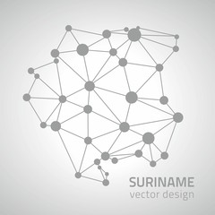 Suriname dot grey vector outline map